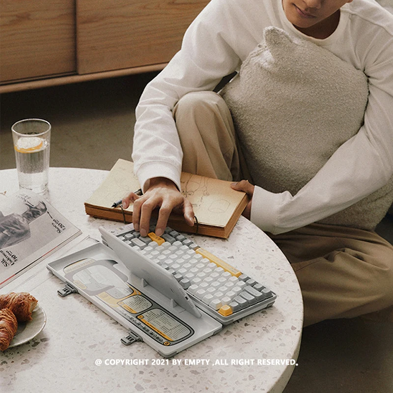 لوحة مفاتيح ميكانيكية بلوتوث Lofree WanderFree، مفتاح Gateron Brown، تبديل متعدد الأجهزة، بطارية 4000 مللي أمبير في الساعة، تصميم للسفر واي فاي #3