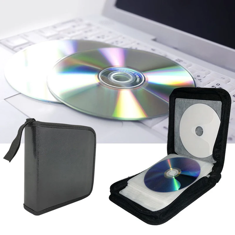 40 Disc CD Storage Bag Case Double-side Hard Album Home DVD Organizer Box