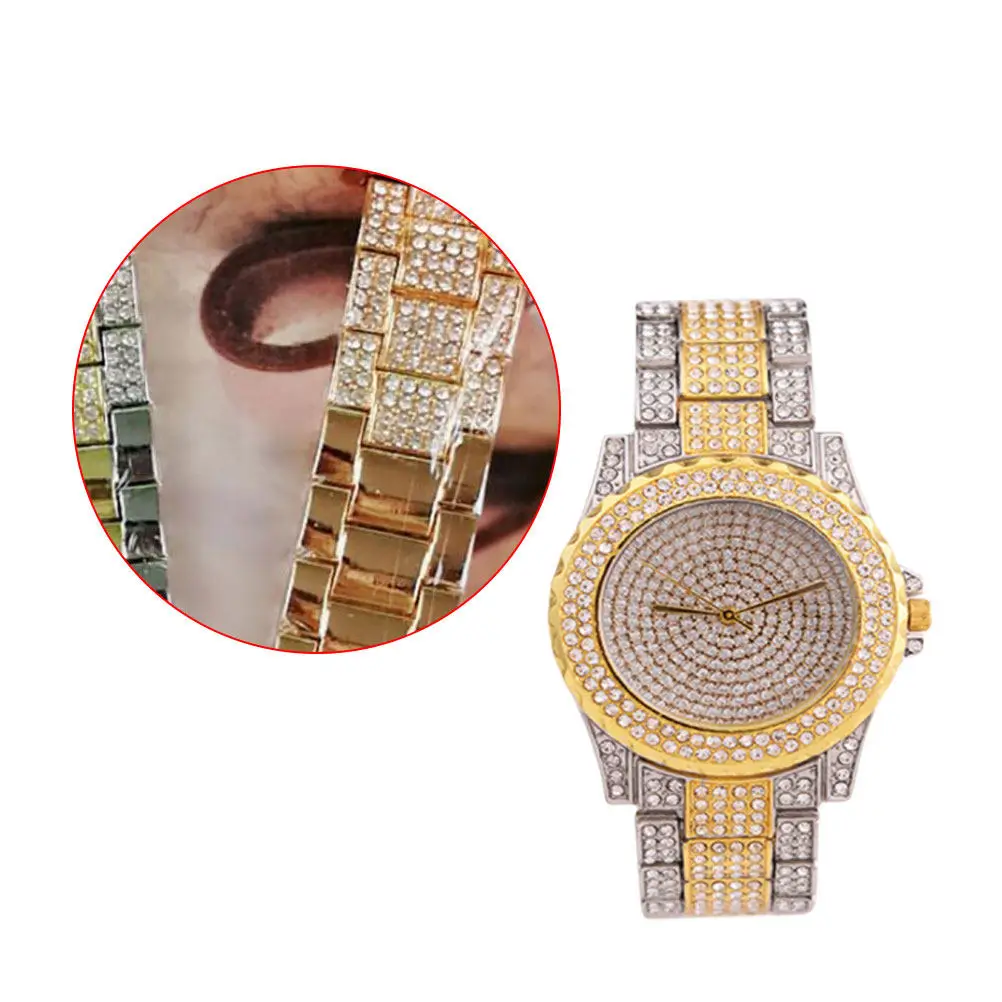 1Pcs Rhinestone Women Watch Stylish Quartz Movement Steel Strap Wristwatch Elegant for Mother's Day New Year