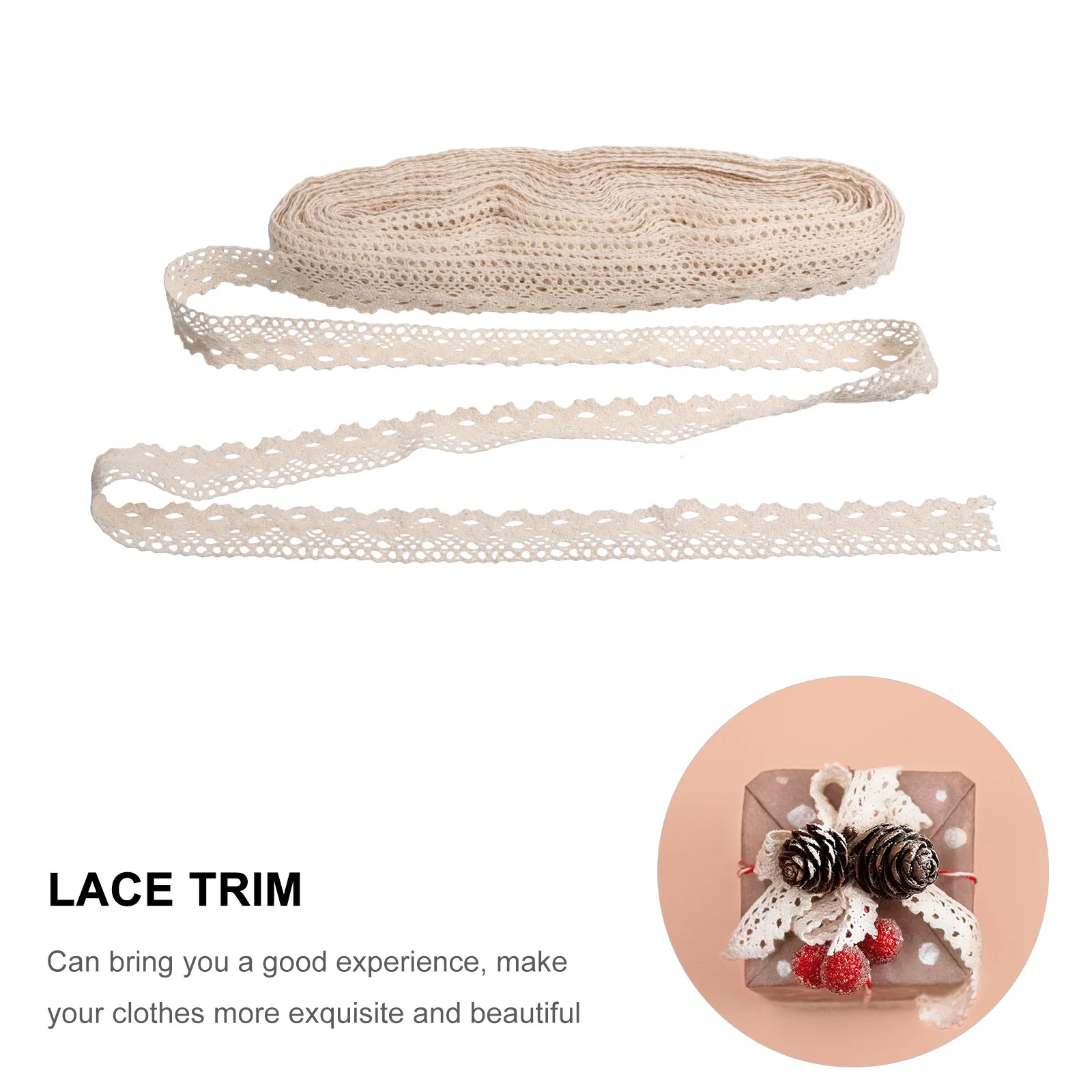 

25 Yards Pure Cotton Lace Trim Exquisite Floral Embroidery for DIY Clothing Accessories Decoration Lace Trim