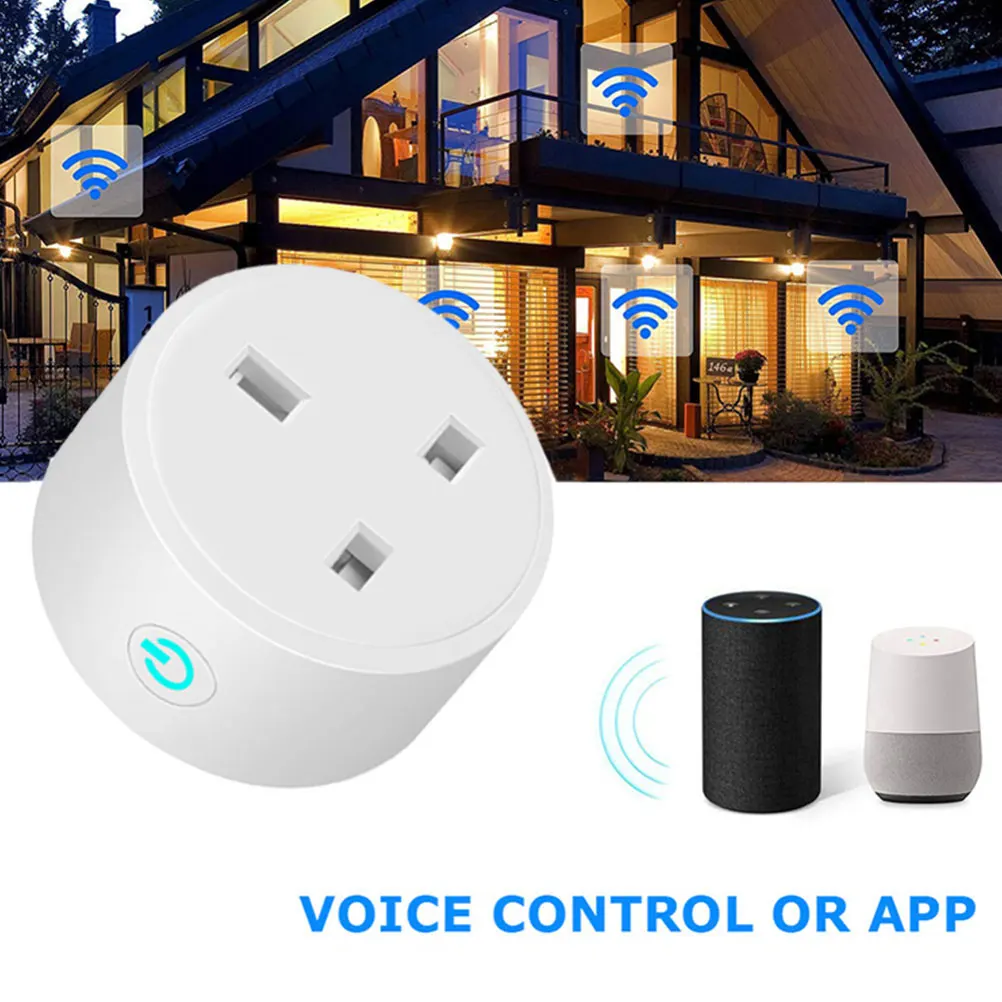

Wifi Outlet Remote Control App Switch Memory Function Safe Use Durable Material British