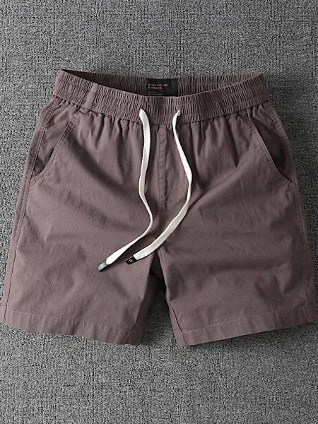 

Summer Cotton Elastic Waist ort orts Men's Casual Workwear Fourths Length Beach Sports Pants Straight Leg Fit Youth Faion