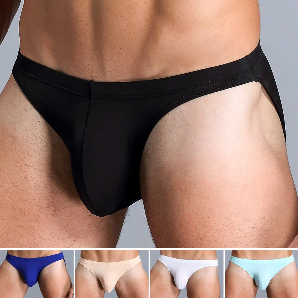 Men\'s Sexy Breathable Low-Waist U-Convex Solid Color Underwear Briefs Underpants wholesale men\'s underwear  panties sexy bikini