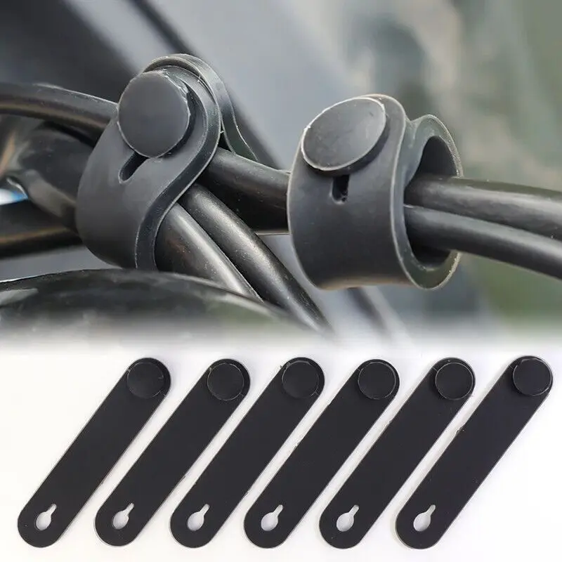 6pcsMotorcycle Rubber Elastic Cable Ties, Frame Fastener for Wiring Harness, Power Cord, Handbrake Brake Cables Fixing Accessory