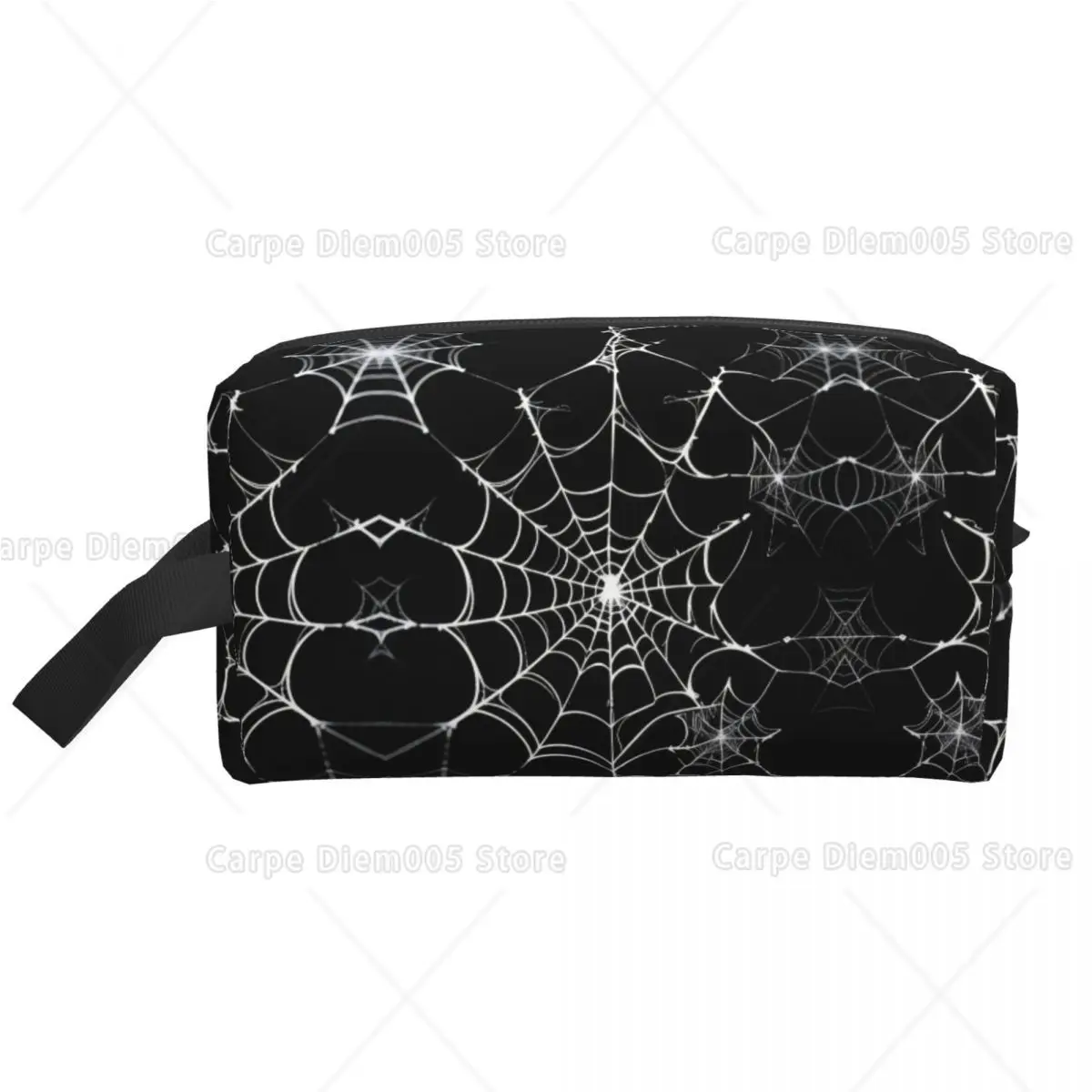 Gothic Spider Web Print Makeup Travel Organizer, Hanging Toiletry Bag for Women Yeiotsy Travel Cosmetic Bag