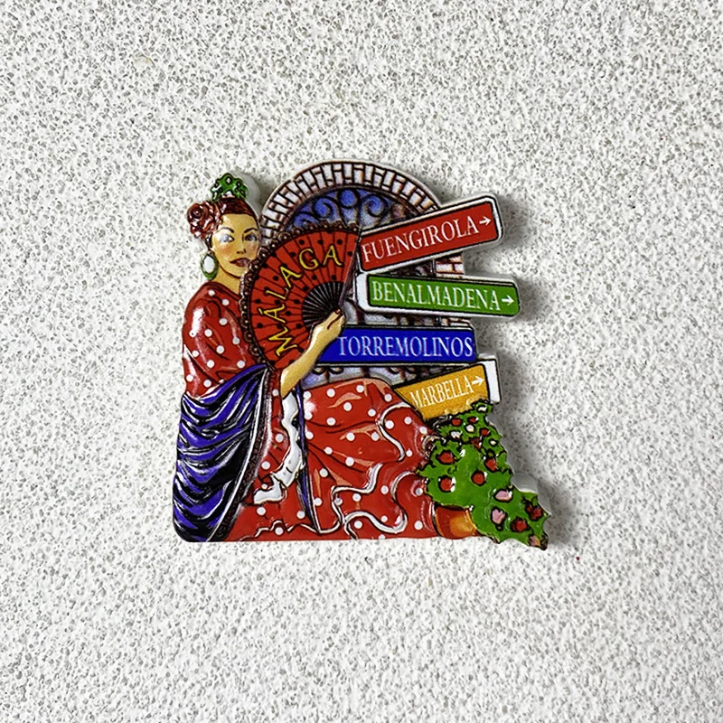 

Malaga, Spain Travel Souvenir Creative Magnetic Refrigerator Magnet 3D Three-DimensionalinsHigh-Quality Decorative Items