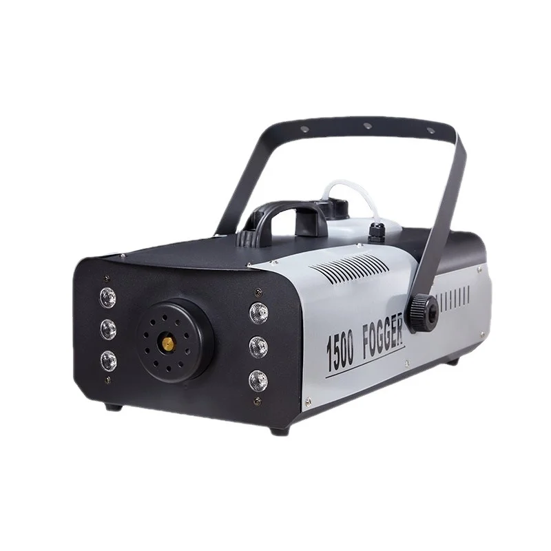 1500W Remote Control Fog Machine With 6x3W RGB Light Smoke Machine Stage Show Disco DJ Party Club Bar Event Show Stage Show