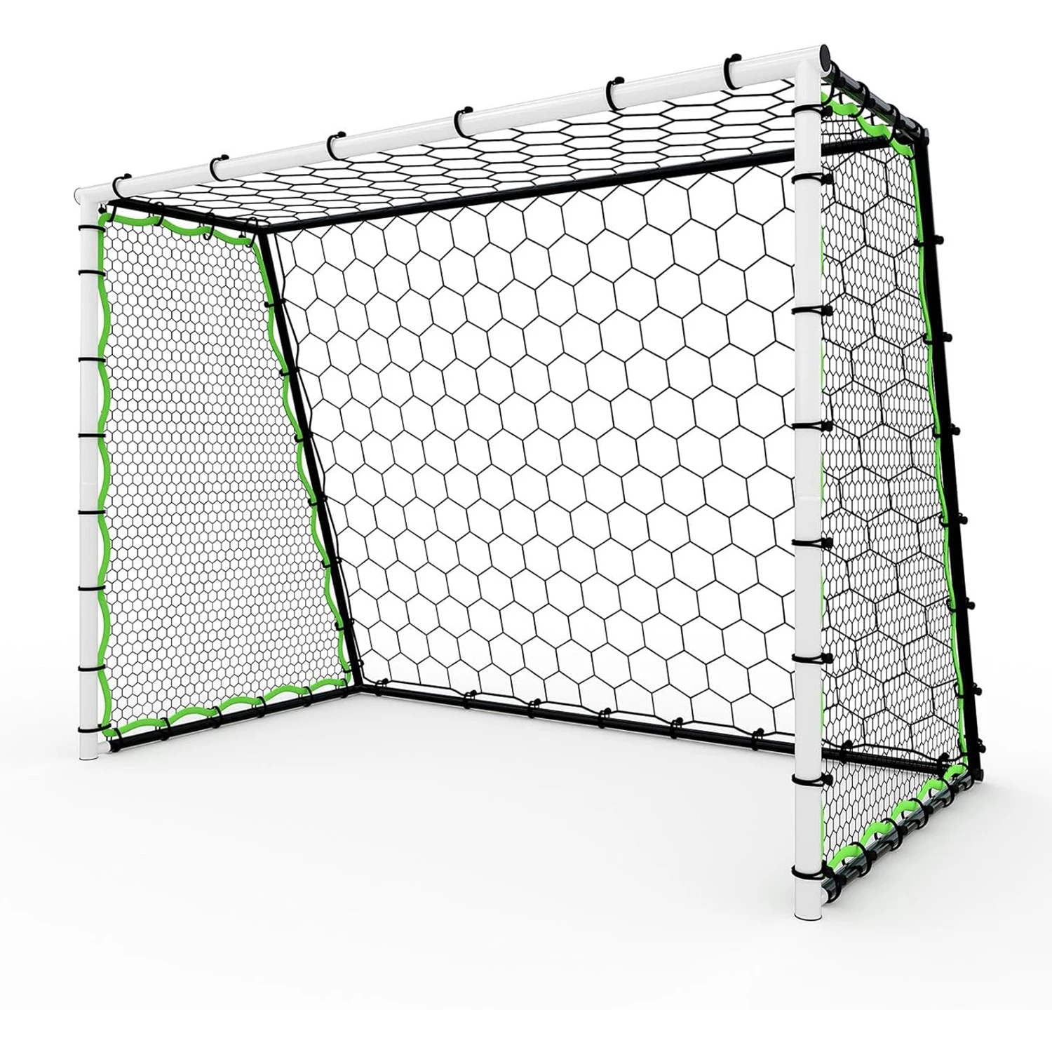 Zware, draagbare voetbaldoel voor achtertuin en strand, metalen frame, opvouwbaar voetbal rebounder net, voetbaltrainer met tas - afbeelding 1