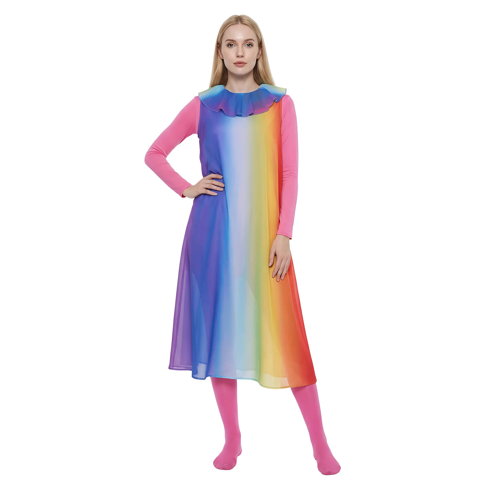 

Арко ‌ Радужное платье, костюмы для косплея, одежда для выступлений в стиле аниме на Хэллоуин, маскарадная одежда для взрослых женщин