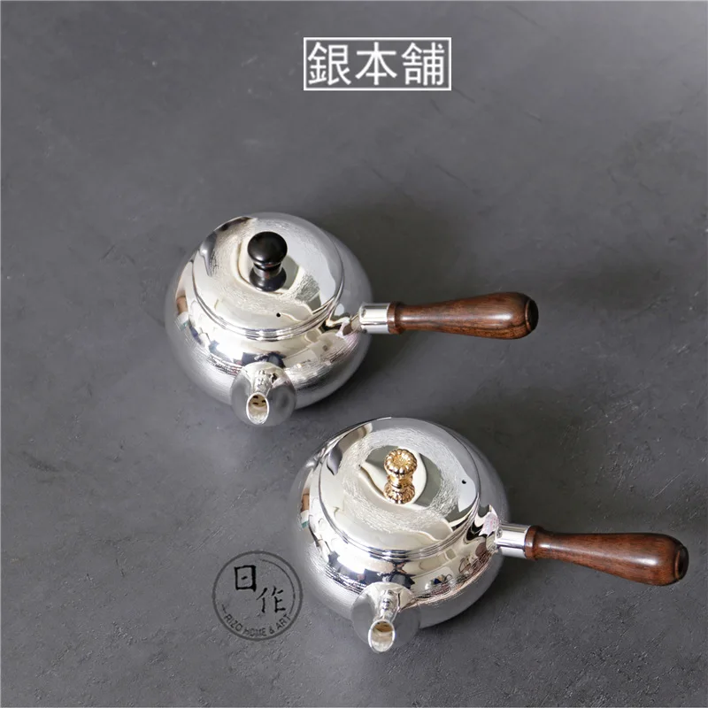 

Japanese Yinben Shop Cloisonne Silver Plated Ebony Side Handle Urgent Need Teapot Kung Fu Tea Set