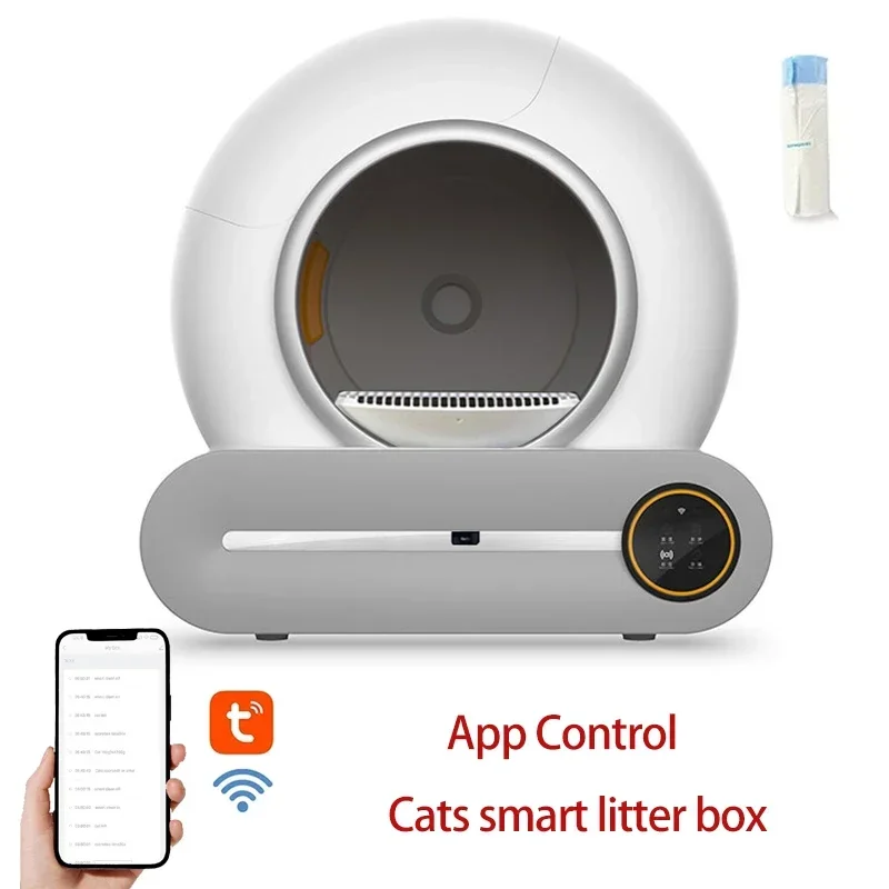 Automatic Smart Cat Litter Box 65L Self Cleaning APP Control Fully Enclosed Cat Litter Box Pet Toilet Litter Tray Cat Bedpans