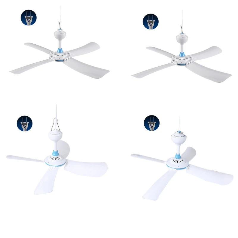 D0AB 220V 8W-20W 4 Leaves Ceiling Fan 42/62/80/92cm/16.5-36.2in Silent Hanging Fan