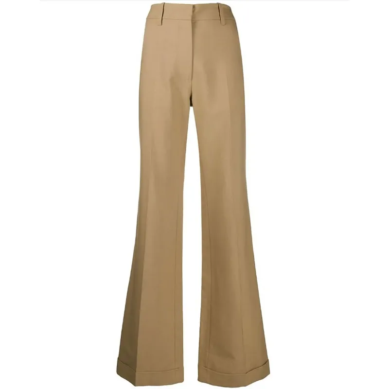 

Women's Wide-Waisted Camel Trouser, Elegant OL Office Ladies Long Trousers, New, 47009