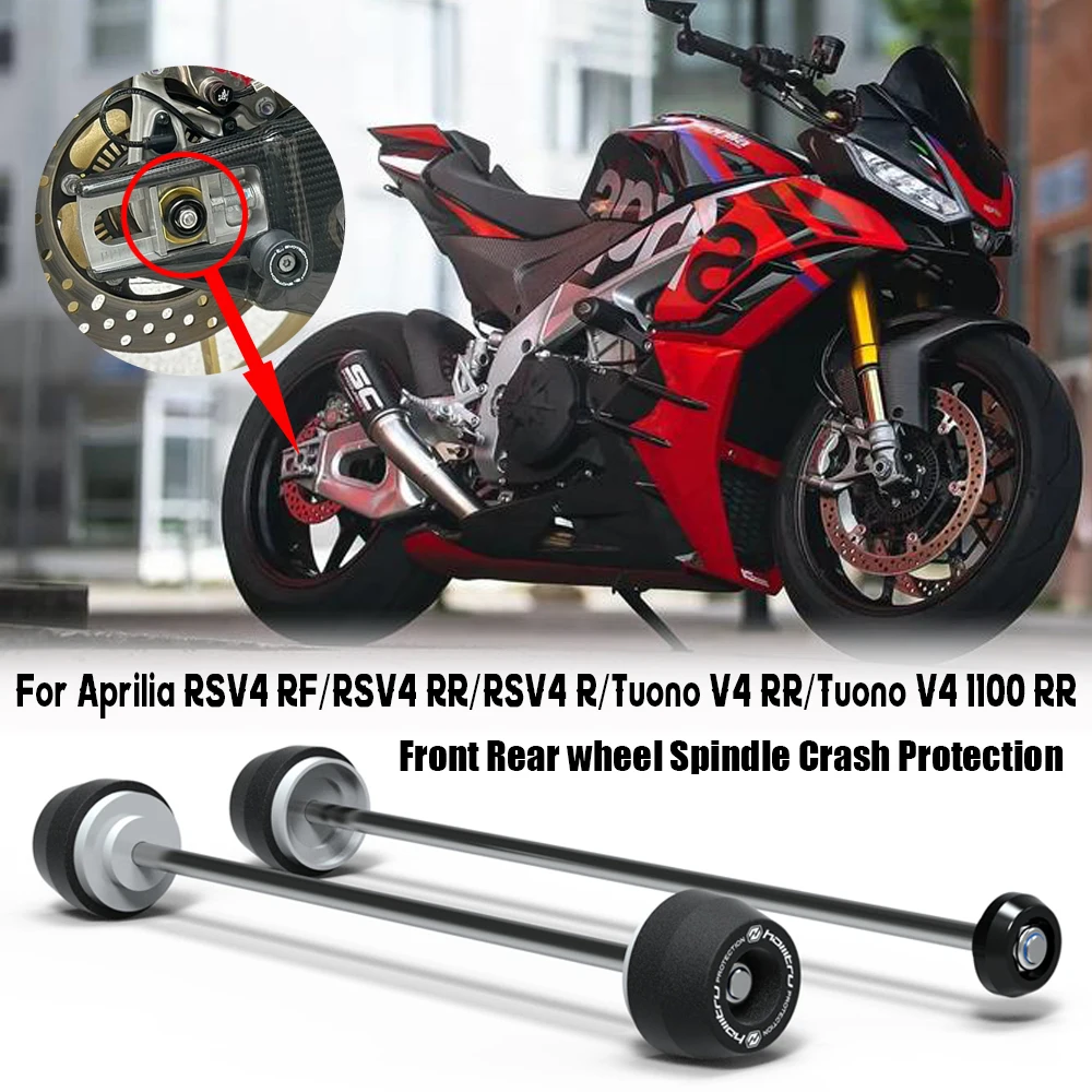 

For Aprilia RSV4 RF/RSV4 RR/RSV4 R/Tuono V4 RR/Tuono V4 1100 RR Motorcycle Front Rear wheel Spindle Crash Protection