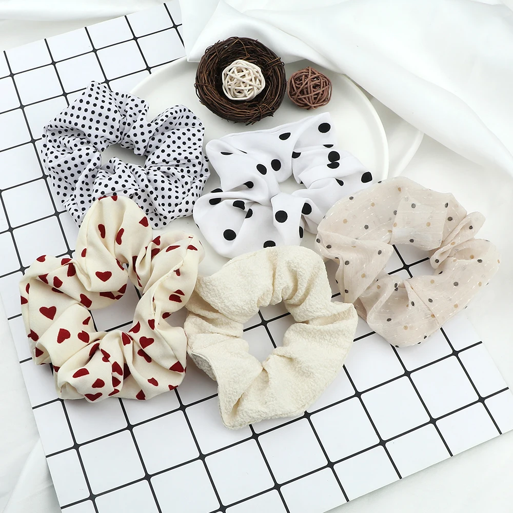 3/5PCS Black White Elastic Hair Bands for Girls Simple Basic Headband Women Rubber Band Hair Accessories Holder Scrunchies Gifts