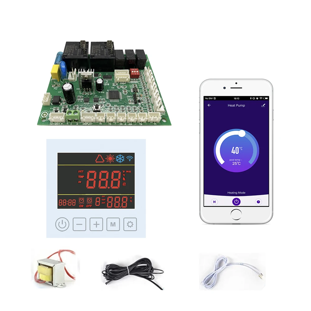 CCYC003 Tuya Air Source Heat Pump Controller Swimming Pool Heat Pump FR-4 Double-Sided PCB Board Model CCYC003