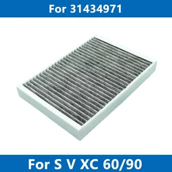 Car Cabin Air Filter Conditioner 31434971 For VOLVO S60 S90 V60 V90 XC60 XC90 II 2.0 B3~B6 D3~D5 T4~T8 Hybrid POLESTAR 1 2016-