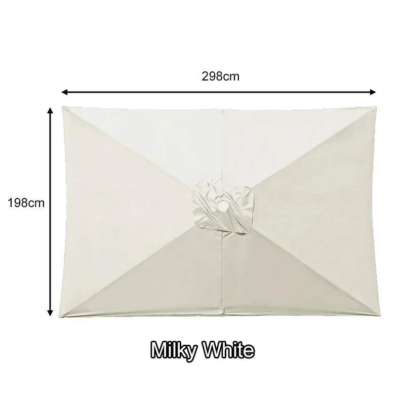 2x3m Rectangle Parasol Replaceable Cloth Waterproof Umbrella Top Cloth Outdoor Patio Garden Sunshade Cloth Without Holder