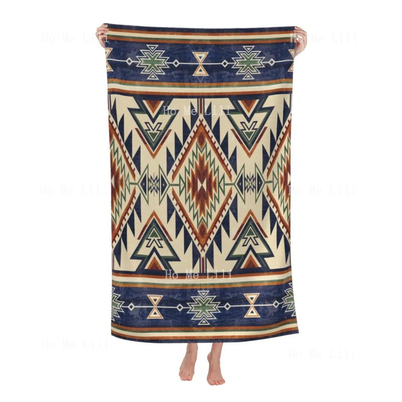 

Native Southwest Tribal Aztec Pattern Vintage Abstract Ethnic Geometric Quick-Drying Towel Soft Multipurpose For Bathroom Gym