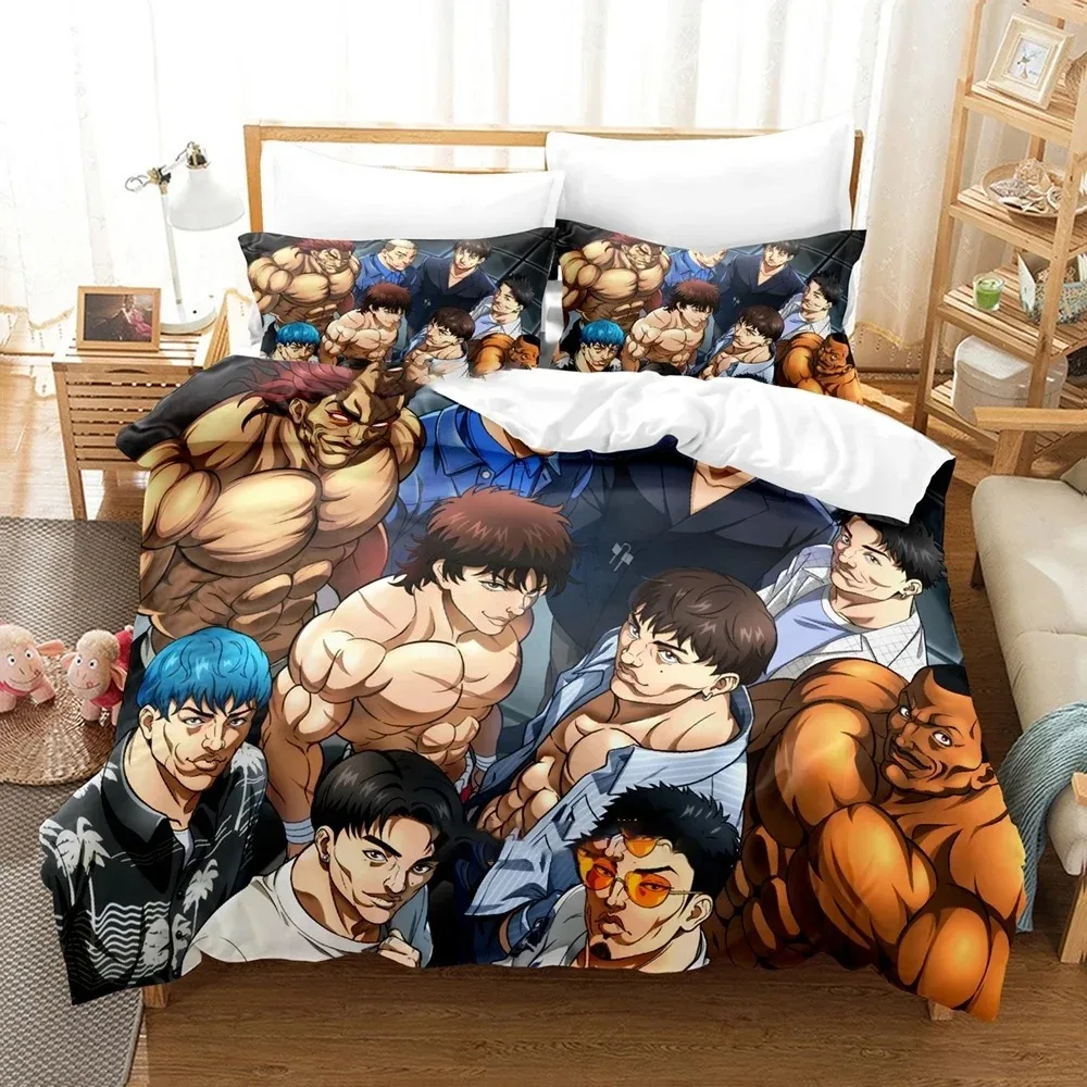 

Baki Hanma Adults And Boys Anime 3D Printed Duvet Cover Set Single Double Queen King Size Quilt Cover Pillowcase