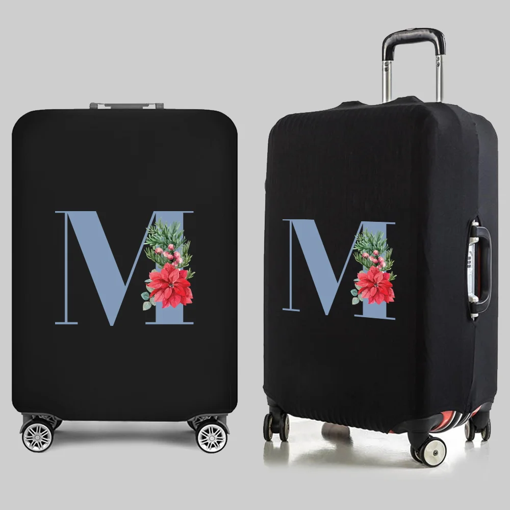 Travel Essentials Luggage Protective Cover Blue Letter Print 18-32 Inches Traveling Accessories Trolley Elastic Suitcase Case