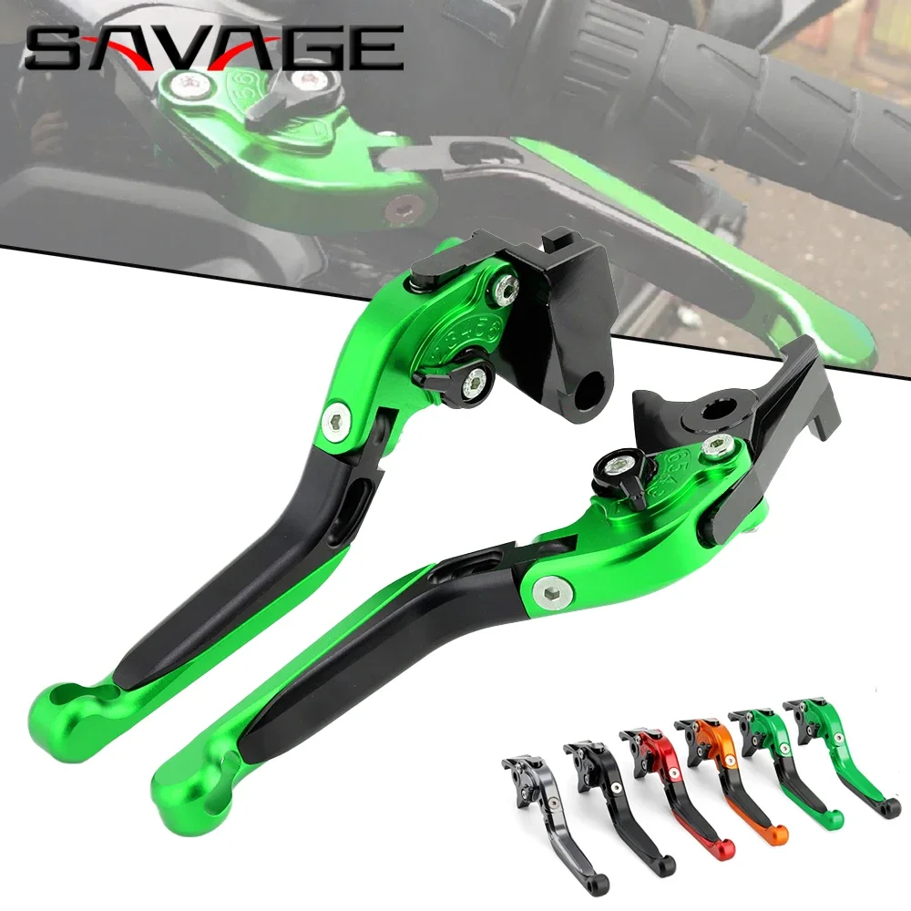 Alavancas de freio e embreagem para motocicleta, guidão dobrável e extensível para kawasaki ninja 650r 500 er6n/6f zzr 250 400 600 z750 zx6r/9r