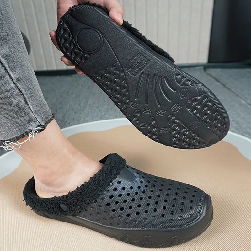 Winter Men Slippers Warm Cotton Shoes Casual Slides EVA Plush Shoes Comfortable Light  Slippers Indoor Shoes For Couple 36-47