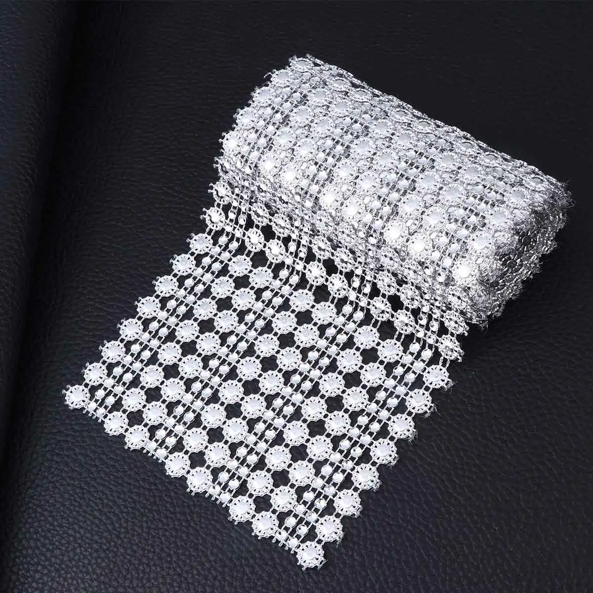 

Crystal Mesh Wrap Rhinestone Ribbon Hollow Vase Decoration Silver Party Supplies Wedding Bouquet Table C les Cake Chairs Special