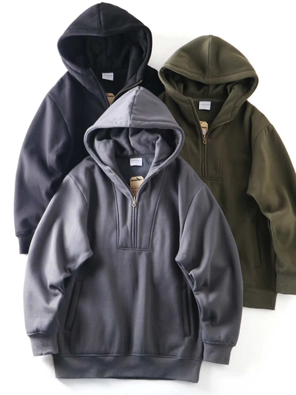 

Утепленная флисовая толстовка на молнии с капюшоном для мужчин, модная повседневная осенняя новинка