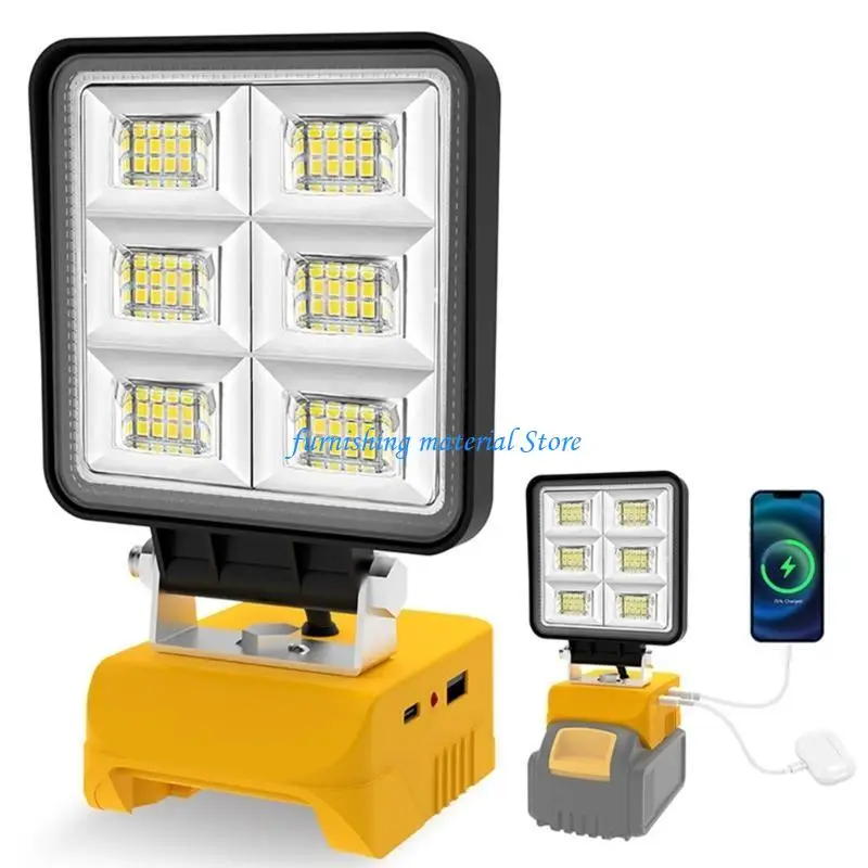 Y5GD 48W Portable LED Work Light 5200LM Cordless Work Light Adjustable Rechargeable