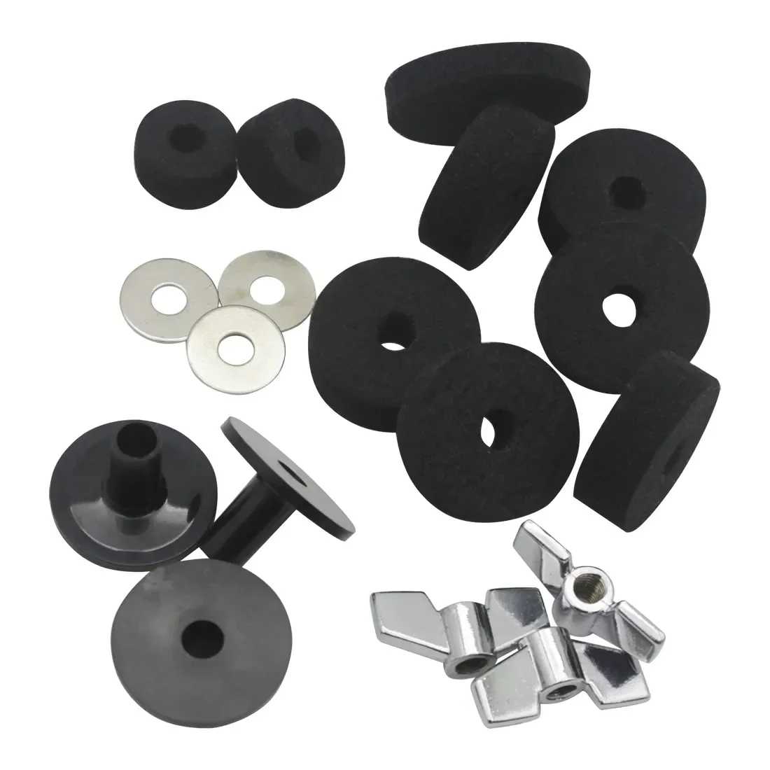 Slade Becken stehen Ärmel Filz Pad 18-teiliges Set mit Unter leg scheibe Basis Flügel muttern Ersatz für Trommel Hi-Hat Becken Ständer Zubehör – Detail 8