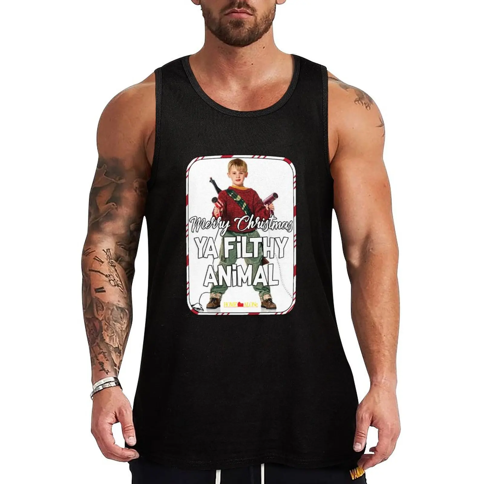 Merry Christmas Ya Filthy Animal Tank Top gym clothes man fitness sleeveless