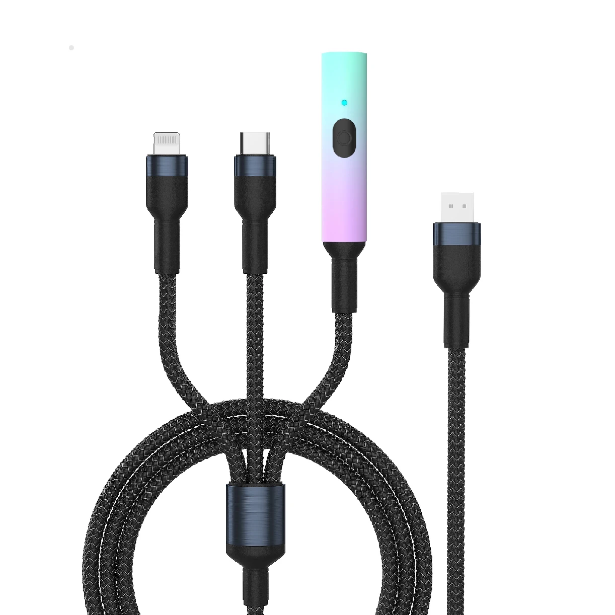 Универсальный зарядный кабель 3 в 1, с USB-портом типа C и прикуривателем