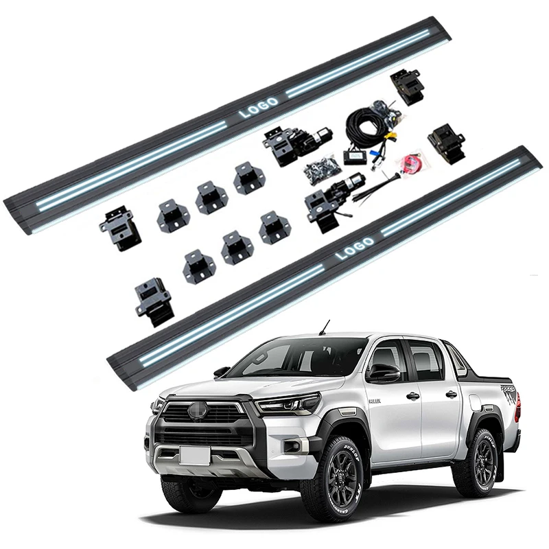 

Быстрая доставка, автоматическая электрическая боковая ступенька с двойным освещением для пикапа TOYOTA Hilux REVO/ROCCO 2020-2024