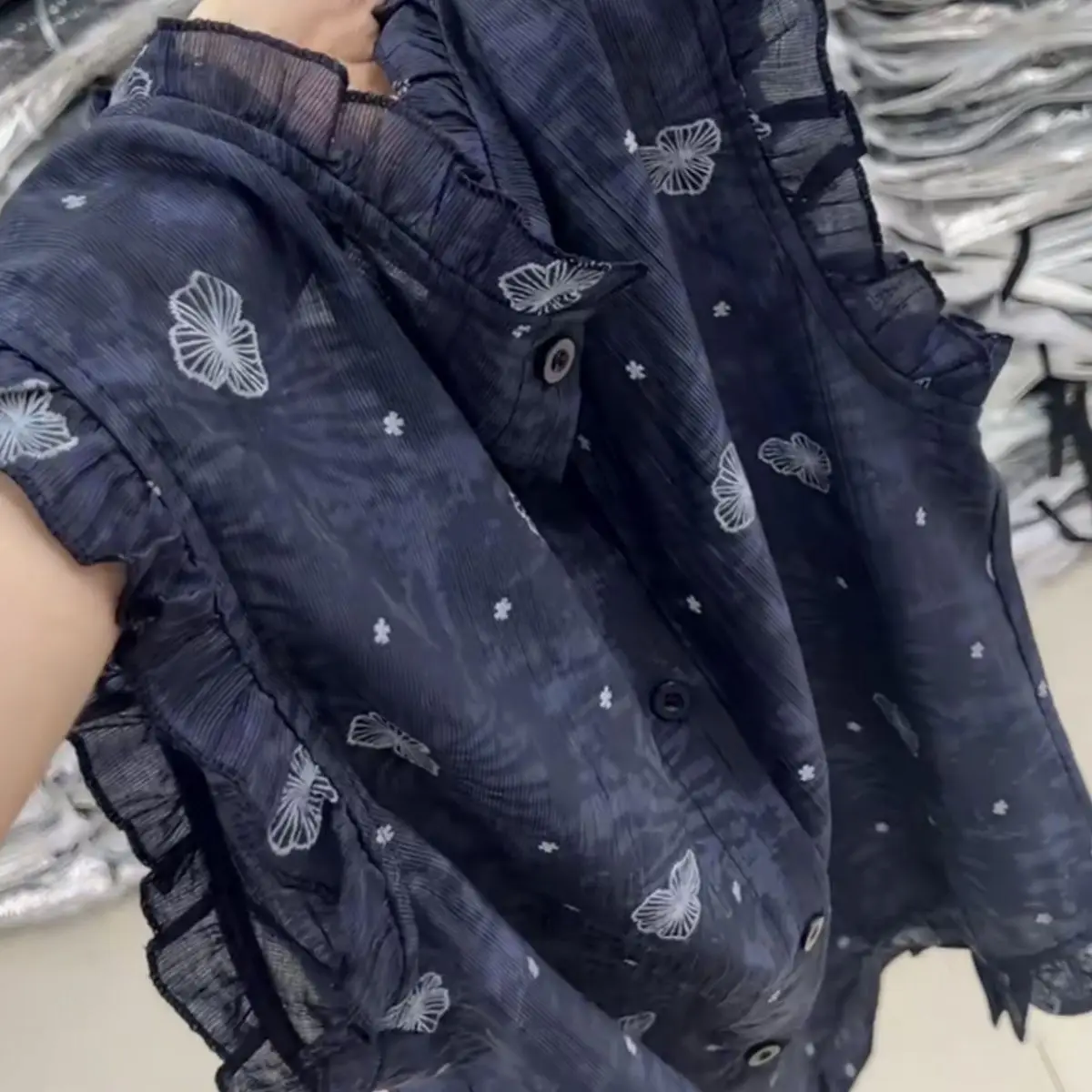 

Faionable Casual Svel irt Korean Sle Summer 2025 Printed Loose Fit Women's Top Meat Concealing Trendy Personalized