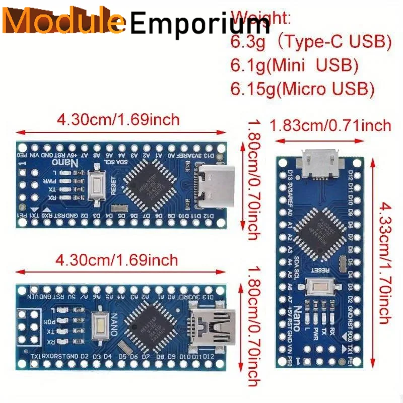 Lorida nano v3 3.0 type-c CH340 atmega328 for arduino