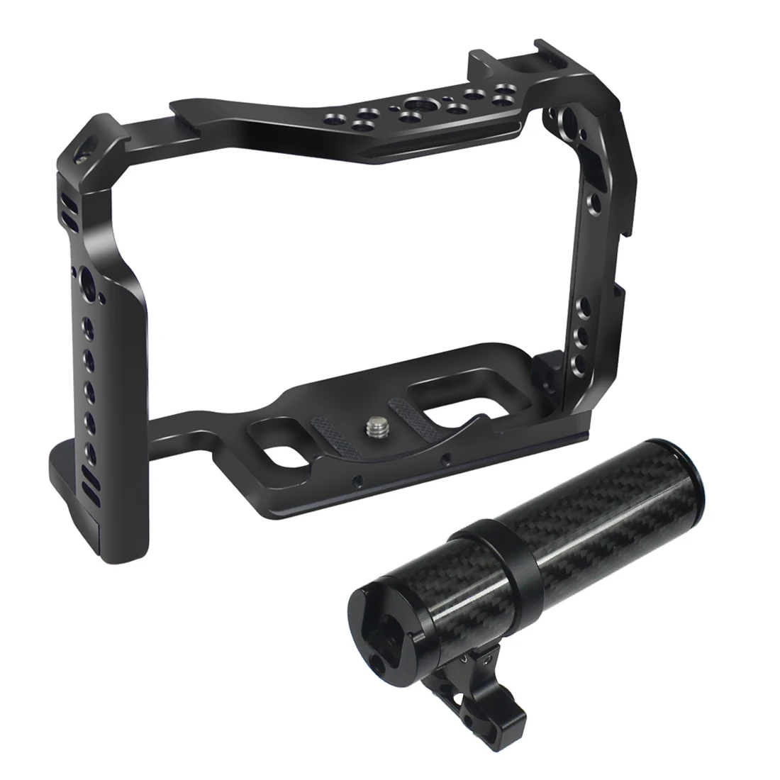 A7M4 A7R4 Kamera Vollkäfig Rig Griff Griff Arca-stil Kalten Schuh Halterung ARRI Ortung für Sony Alpha 7S III IV A7M3 A73 A7R3 A7S3 – Detail 35
