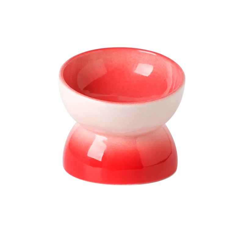 

CX ceramic cat bowl cat dog food basin pet bowl large diameter high foot diagonal mouth bowl