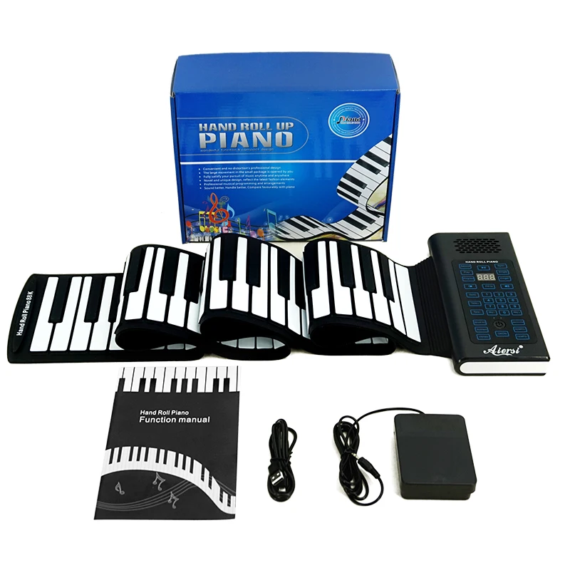 

88 Keys Roll Up Piano with Pedal MIDI Numeric Folding Portable Piano Keyboard for Kids Beginner Educational Toys Gift Set