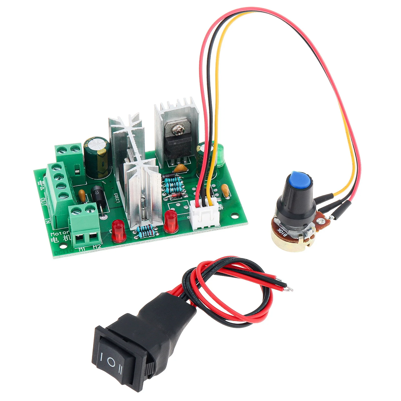 6-30V 200W Upgraded Adjustable DC Motor Speed PWM Controller DC PWM Motor Speed Controller Positive Inversion Switch Controller