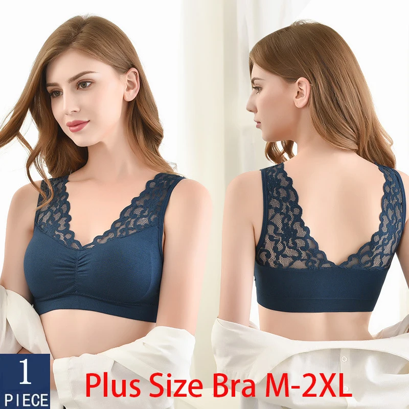 Bras For Women Underwear Plus Size Bra M L XL XXL Brassiere Wireless Bralette Push Up BH Sexy Lace With Pad Vest Top  lace bra