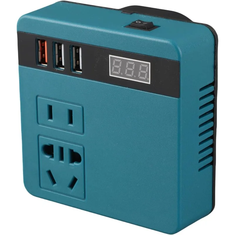 For Makita Battery-powered Inverter with Dual Outlets 120W Output Smart Transformer 18V 20V – 220V for Both Home and Outdoor Use