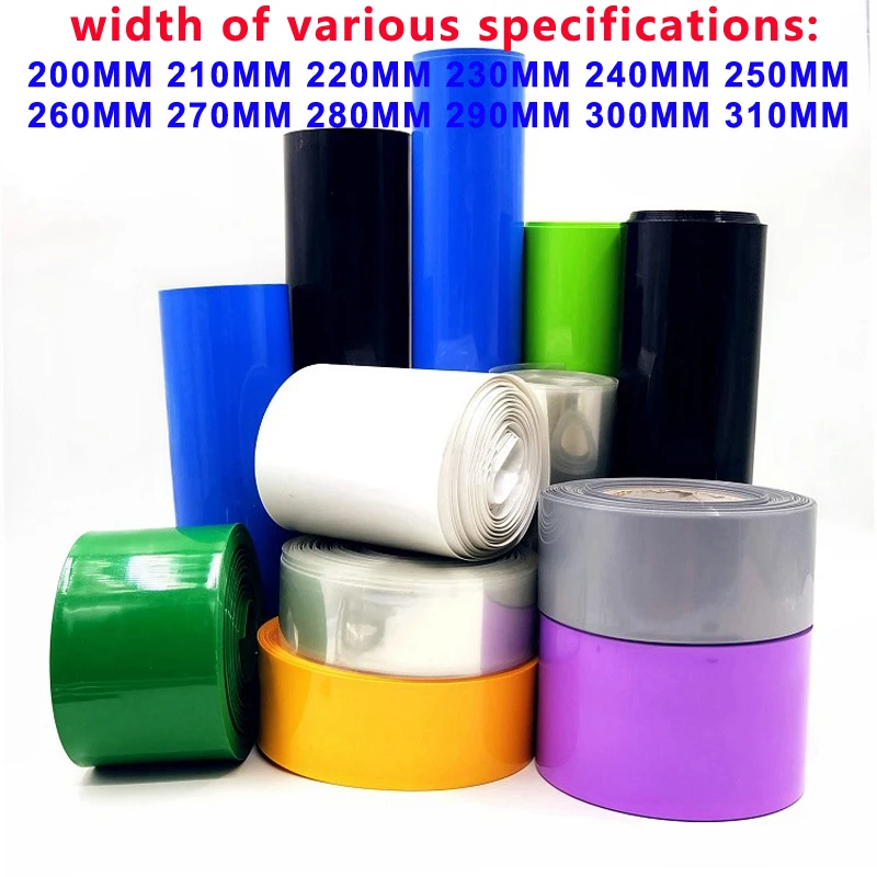 

1m 18650 21700 32650 battery pack packaging outer skin shrink film Lithium battery PVC heat shrink tube insulation film 18-500MM