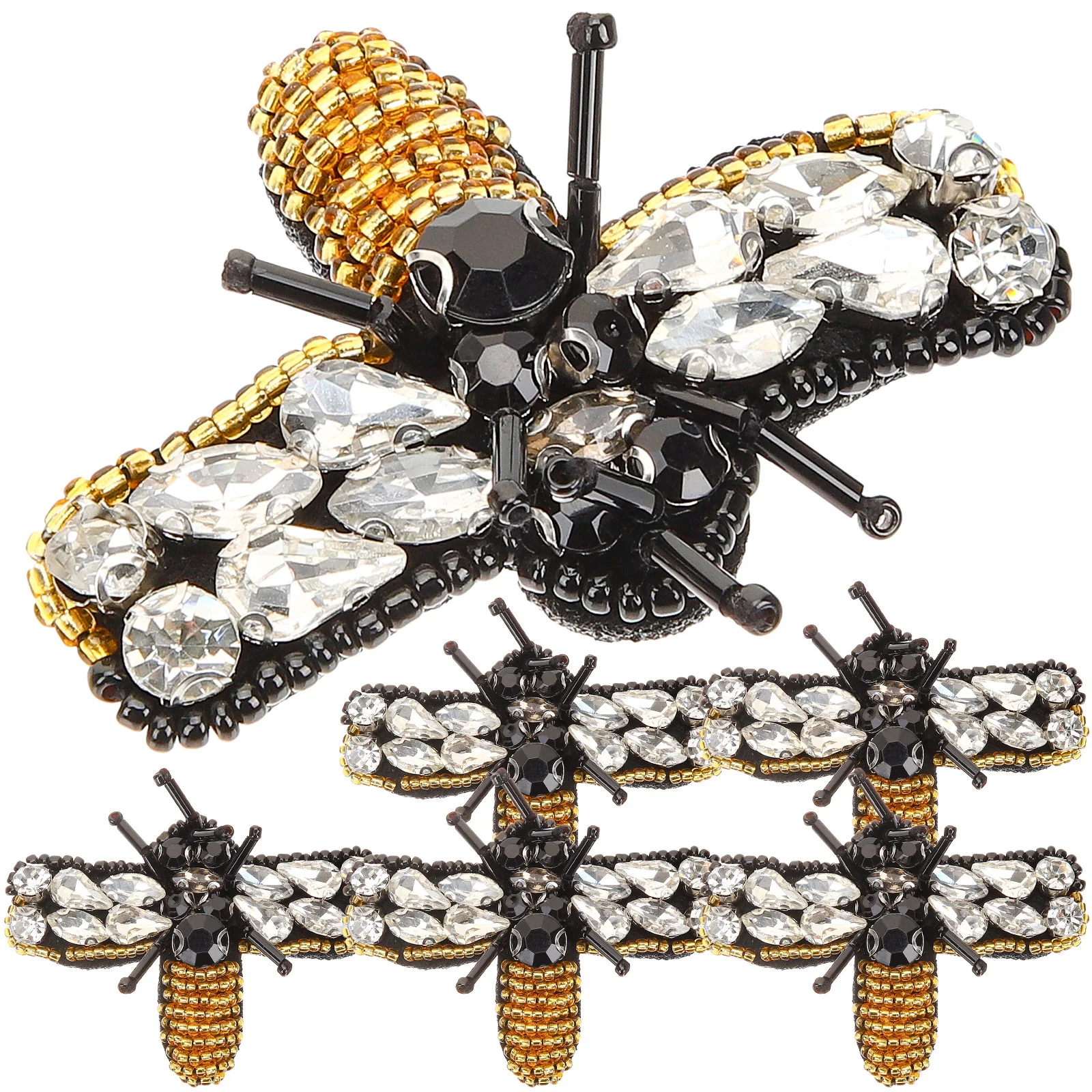 

6pcs Rhinestone Applique Patches Iron On Sewing Decorative Embellishments For Clothing Hats Backpacks Diy Garment