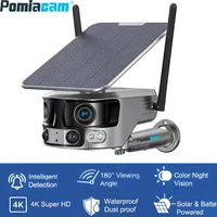 Y6  Solar Camera Security Surveillance Camera 4G/WIFI Wireless Camera  Dual Lens  8MP Super HD 180 Wide Angle Humanoid detection