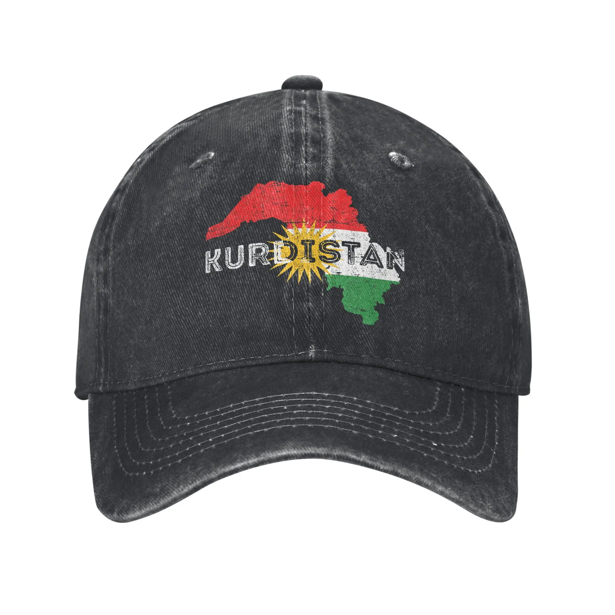 Kurdish Kurdistan Flag Kurd Men Women Baseball Caps Map Distressed Denim Hats Cap Vintage Outdoor Workouts Adjustable Headwear