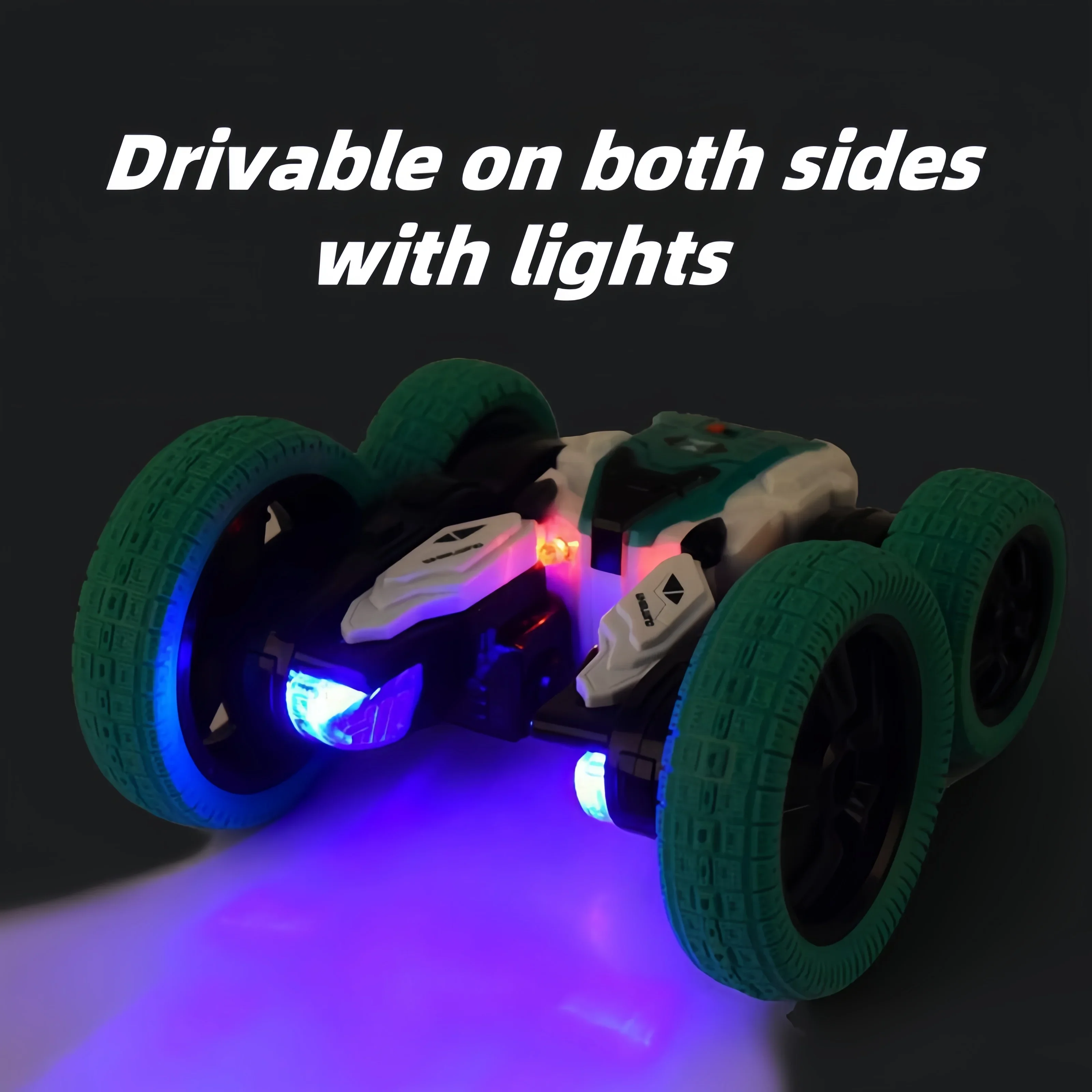 COOL fiore deformato auto acrobatica bifacciale con telecomando 360 ° regalo di compleanno per auto giocattolo per bambini con luce LED rotante