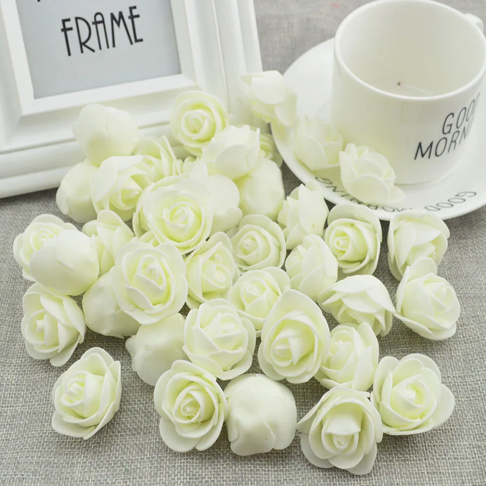100 stücke Künstliche Blumen Günstige PE Schaum Rosen Kopf Gefälschte Bär Handgemachte Hochzeit Hause Dekoration für Sammelalbum Geschenk Box Diy kranz – Detail 8
