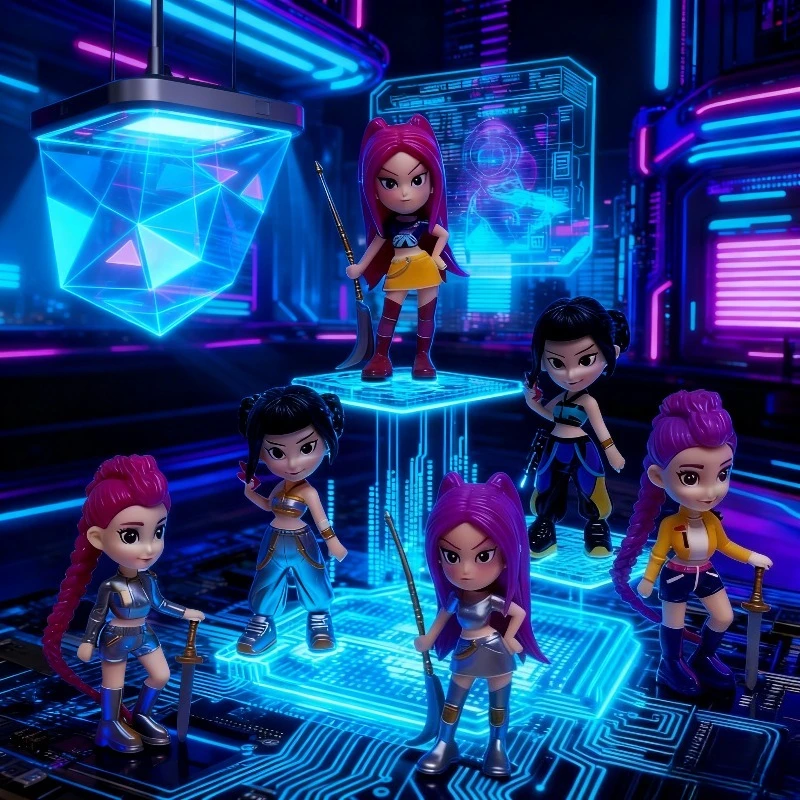 3/6 قطعة/المجموعة Kpop شيطان الصيادين الشكل لعبة الكرتون رومي/ميرا/زوي عمل الشكل البلاستيكية سطح المكتب الديكور نموذج دمية لعبة المشجعين هدية