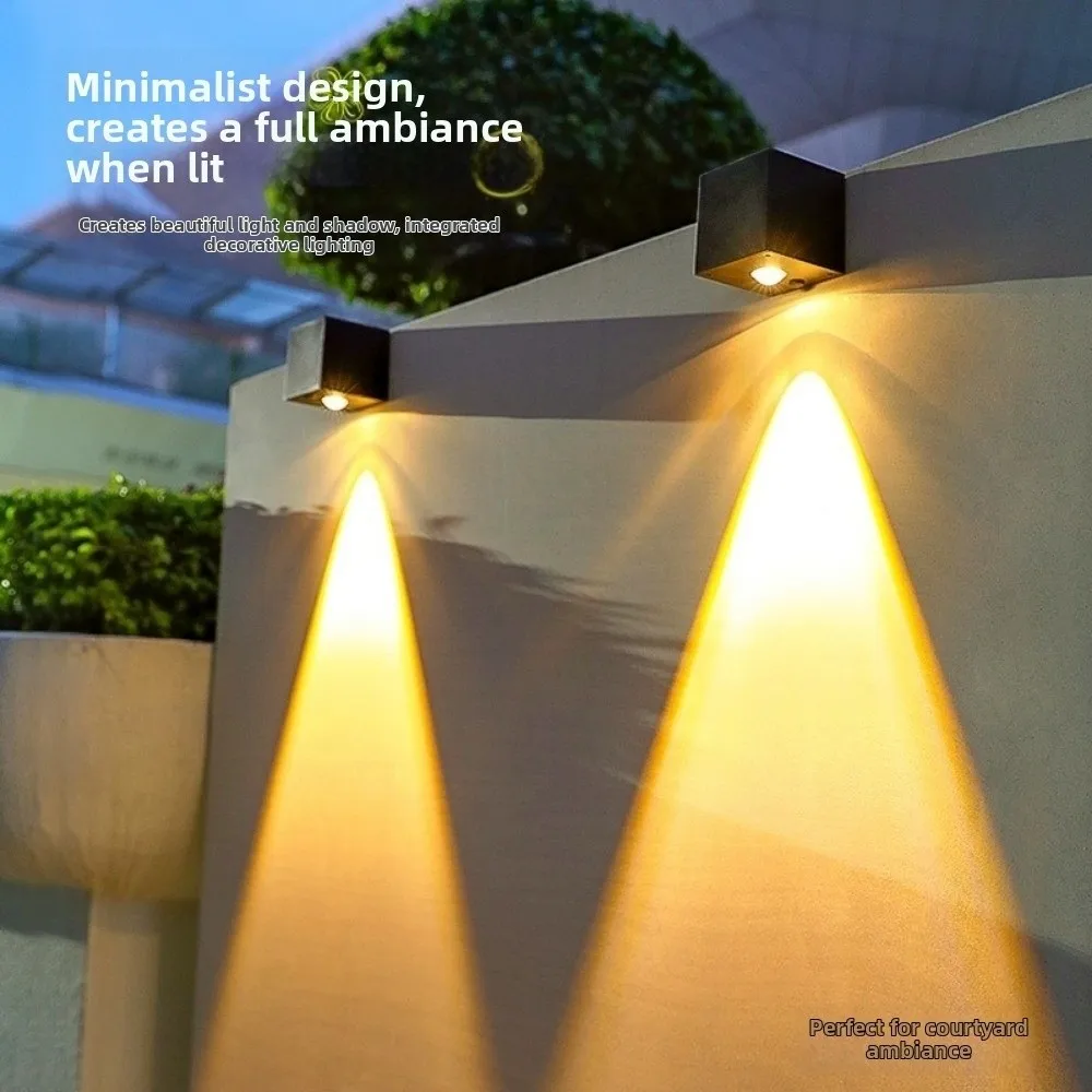

Wireless Solar Wall Lights IP65 Waterproof Square Design Wall Lamp Energy Saving Decorative Lighting Outdoor Garden Light
